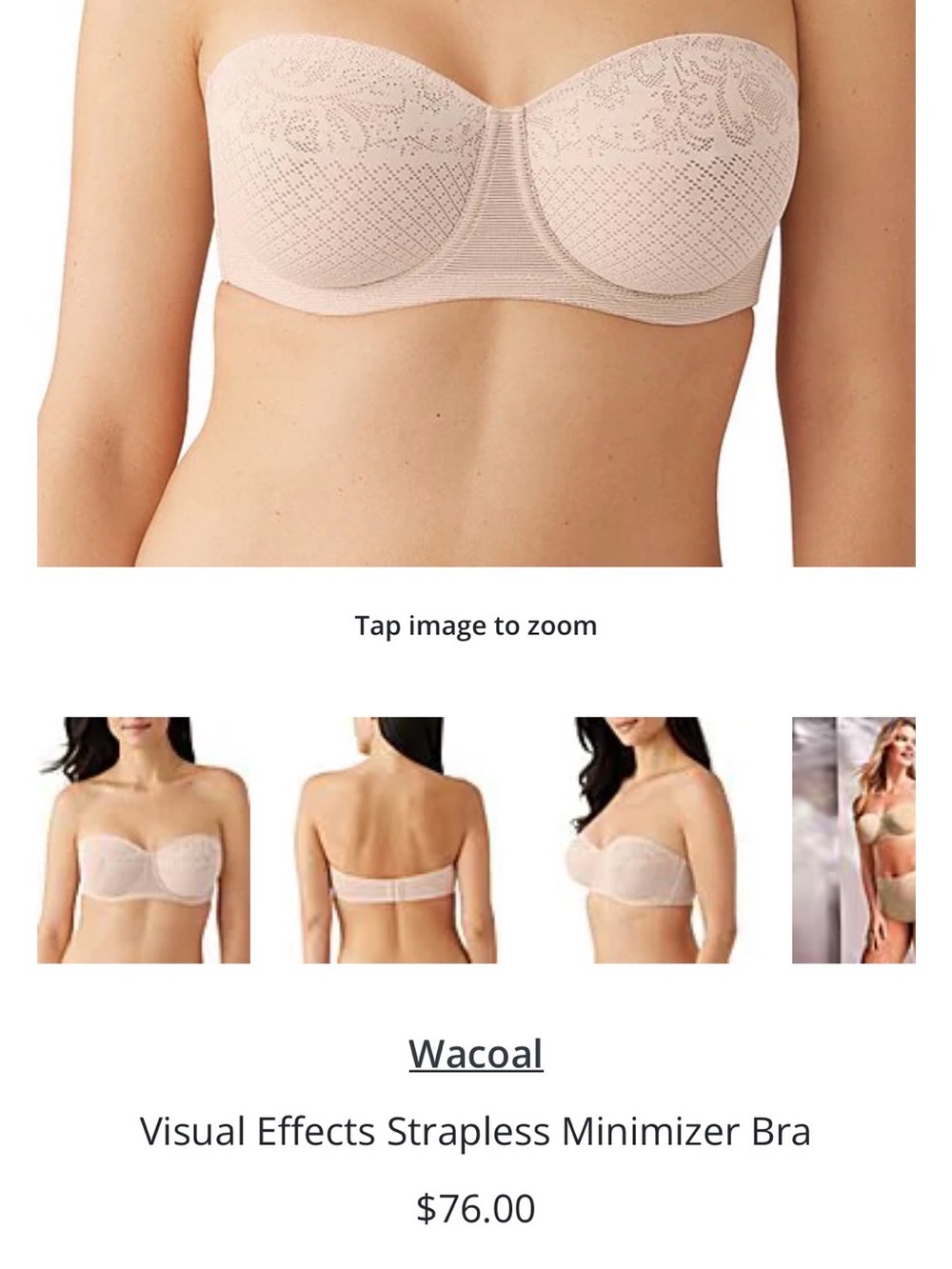 Wacoal beige Underwire Strapless Bra - NWT size 40DD